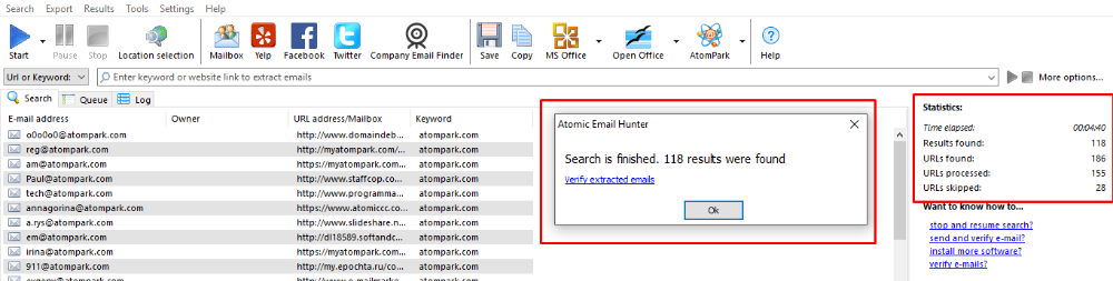 Найти email адреса для бизнеса